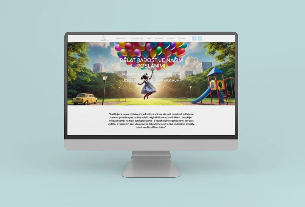 Tvorba webu pro Můj balónek - prodej balonků