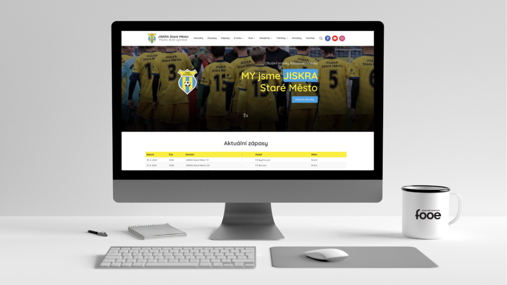 Tvorba www stránek pro klub Jiskra Staré Město